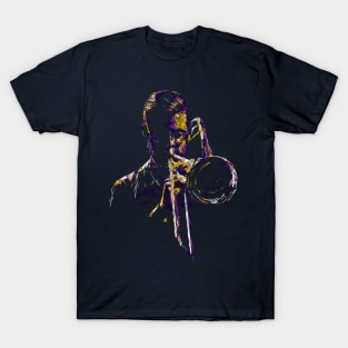 abstract jazz trumpet player colorful T-Shirt